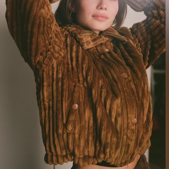 uo bdg isla funnel-neck corduroy jacket - Picture 4 of 7